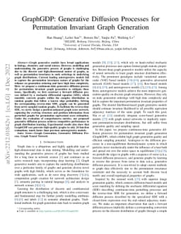 GraphGDP: Generative Diffusion Processes for Permutation Invariant Graph
  Generation