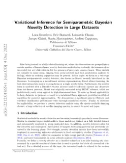 Variational Inference for Semiparametric Bayesian Novelty Detection in
  Large Datasets