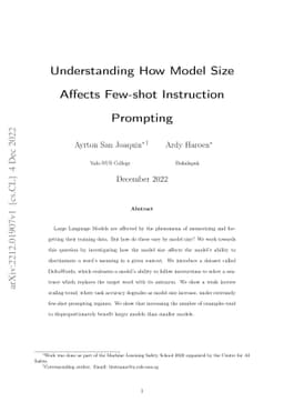 Understanding How Model Size Affects Few-shot Instruction Prompting