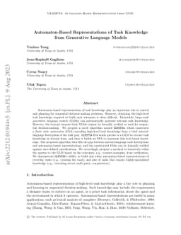 Automaton-Based Representations of Task Knowledge from Generative
  Language Models