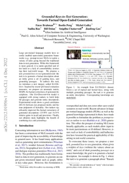 Grounded Keys-to-Text Generation: Towards Factual Open-Ended Generation