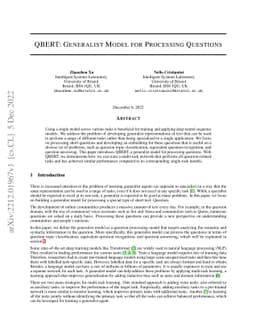 QBERT: Generalist Model for Processing Questions