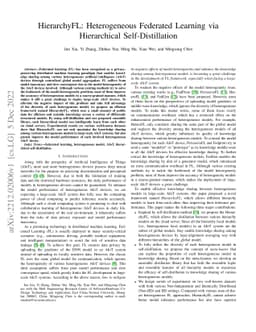 HierarchyFL: Heterogeneous Federated Learning via Hierarchical
  Self-Distillation