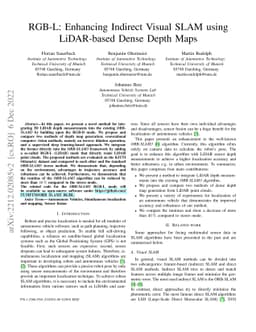 RGB-L: Enhancing Indirect Visual SLAM using LiDAR-based Dense Depth Maps