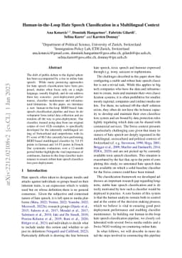 Human-in-the-Loop Hate Speech Classification in a Multilingual Context