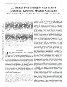 2D Human Pose Estimation with Explicit Anatomical Keypoints Structure
  Constraints