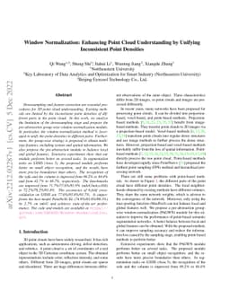 Window Normalization: Enhancing Point Cloud Understanding by Unifying
  Inconsistent Point Densities