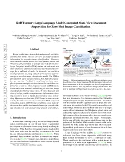 I2MVFormer: Large Language Model Generated Multi-View Document
  Supervision for Zero-Shot Image Classification