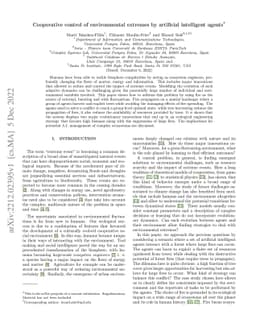 Cooperative control of environmental extremes by artificial intelligent
  agents