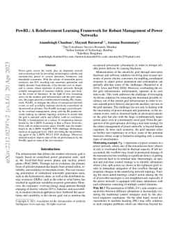 PowRL: A Reinforcement Learning Framework for Robust Management of Power
  Networks