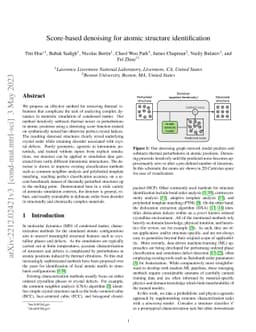 Score-based denoising for atomic structure identification