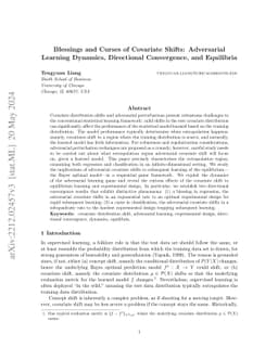 Blessings and Curses of Covariate Shifts: Adversarial Learning Dynamics,
  Directional Convergence, and Equilibria