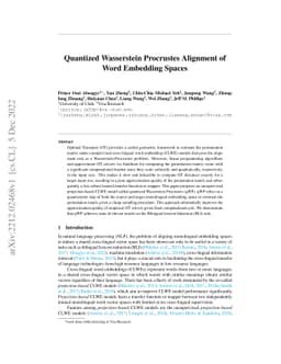 Quantized Wasserstein Procrustes Alignment of Word Embedding Spaces