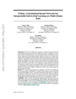 COmic: Convolutional Kernel Networks for Interpretable End-to-End
  Learning on (Multi-)Omics Data