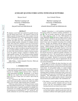 Auxiliary Quantile Forecasting with Linear Networks