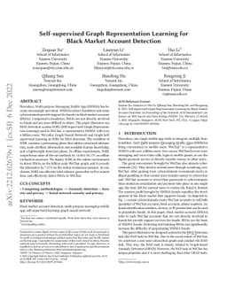 Self-supervised Graph Representation Learning for Black Market Account
  Detection