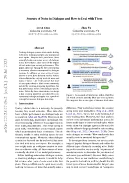 Sources of Noise in Dialogue and How to Deal with Them
