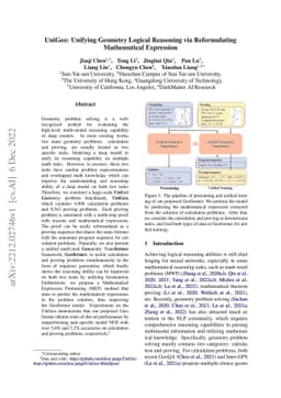 UniGeo: Unifying Geometry Logical Reasoning via Reformulating
  Mathematical Expression