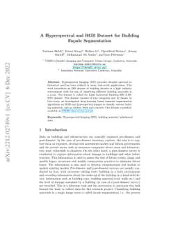 A Hyperspectral and RGB Dataset for Building Facade Segmentation