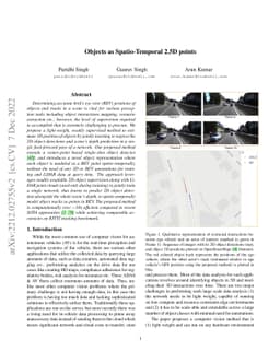Objects as Spatio-Temporal 2.5D points