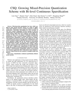 CSQ: Growing Mixed-Precision Quantization Scheme with Bi-level
  Continuous Sparsification