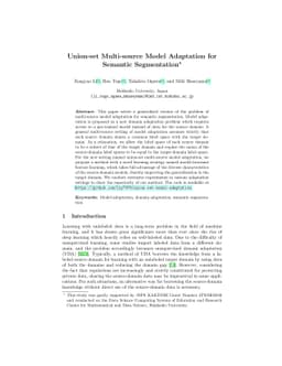 Union-set Multi-source Model Adaptation for Semantic Segmentation
