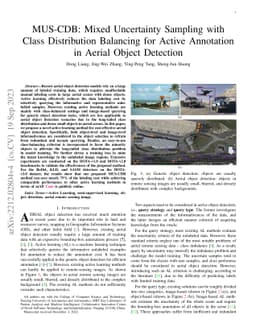 MUS-CDB: Mixed Uncertainty Sampling with Class Distribution Balancing
  for Active Annotation in Aerial Object Detection