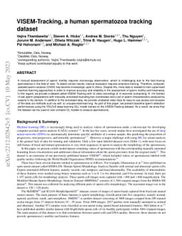 VISEM-Tracking, a human spermatozoa tracking dataset