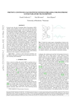 FretNet: Continuous-Valued Pitch Contour Streaming for Polyphonic Guitar
  Tablature Transcription