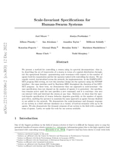 Scale-Invariant Specifications for Human-Swarm Systems