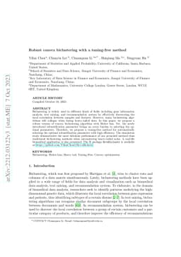 Robust convex biclustering with a tuning-free method