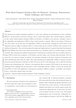 When Brain-Computer Interfaces Meet the Metaverse: Landscape,
  Demonstrator, Trends, Challenges, and Concerns
