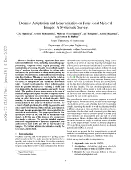 Domain Adaptation and Generalization on Functional Medical Images: A
  Systematic Survey