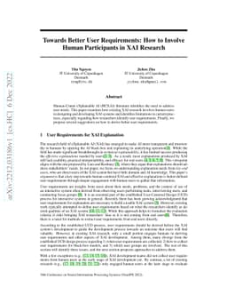 Towards Better User Requirements: How to Involve Human Participants in
  XAI Research