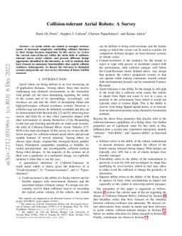 Collision-tolerant Aerial Robots: A Survey