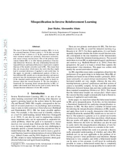 Misspecification in Inverse Reinforcement Learning