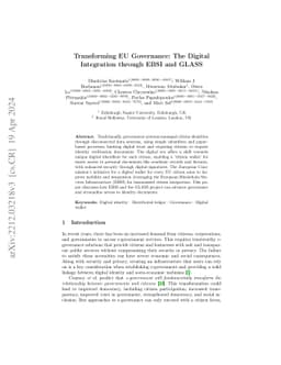 Transforming EU Governance: The Digital Integration through EBSI and
  GLASS