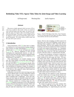 Rethinking Video ViTs: Sparse Video Tubes for Joint Image and Video
  Learning