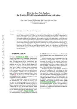 First Go, then Post-Explore: the Benefits of Post-Exploration in
  Intrinsic Motivation