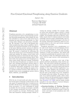Fine-Grained Emotional Paraphrasing along Emotion Gradients