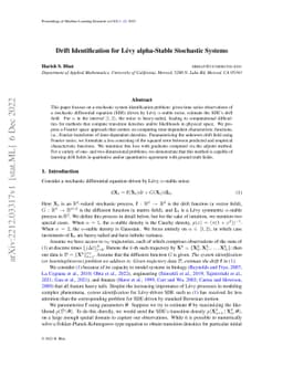 Drift Identification for Lévy alpha-Stable Stochastic Systems