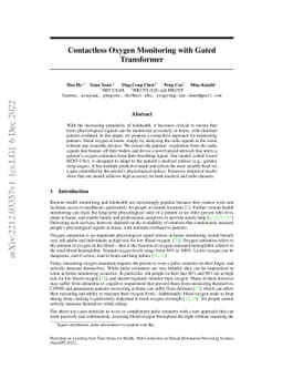 Contactless Oxygen Monitoring with Gated Transformer