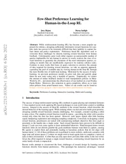 Few-Shot Preference Learning for Human-in-the-Loop RL