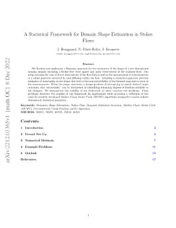A Statistical Framework for Domain Shape Estimation in Stokes Flows