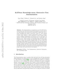 KATSum: Knowledge-aware Abstractive Text Summarization
