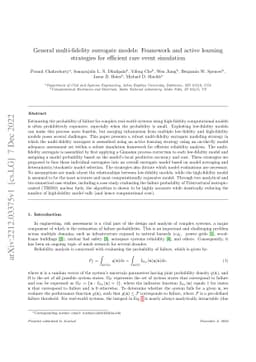 General multi-fidelity surrogate models: Framework and active learning
  strategies for efficient rare event simulation