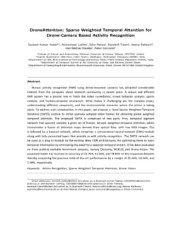 DroneAttention: Sparse Weighted Temporal Attention for Drone-Camera
  Based Activity Recognition