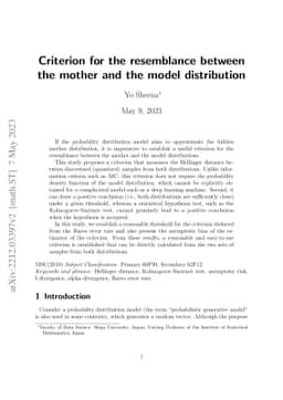 Criterion for the resemblance between the mother and the model
  distribution