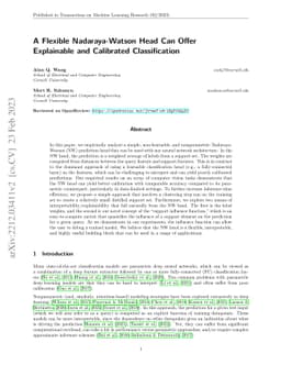 A Flexible Nadaraya-Watson Head Can Offer Explainable and Calibrated
  Classification