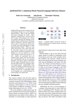 JamPatoisNLI: A Jamaican Patois Natural Language Inference Dataset